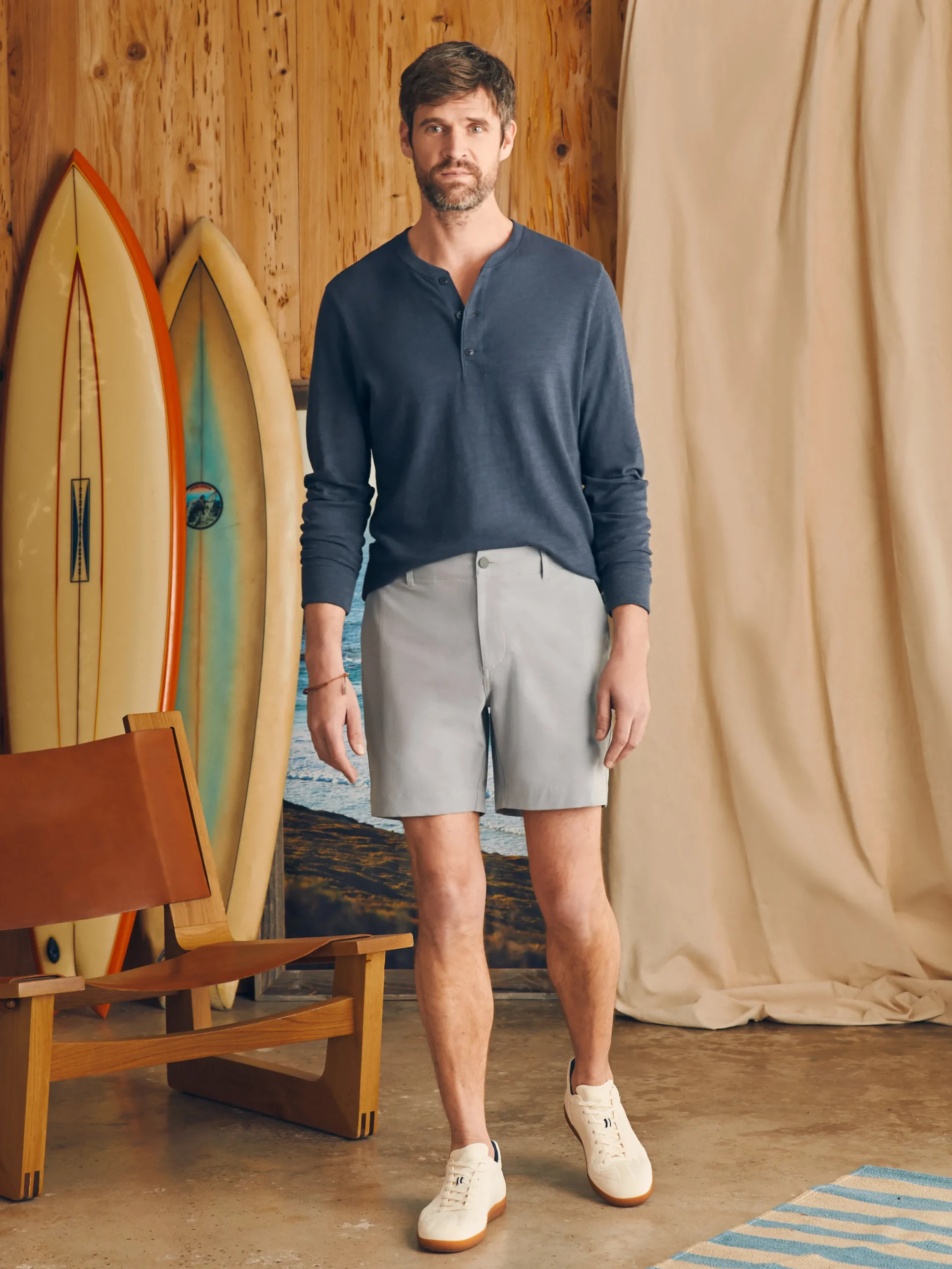 Shorts^Faherty Brand All Day Shorts (7" Inseam) - Ice Grey
