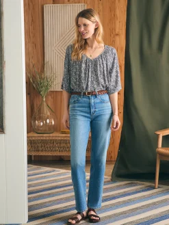 Shirts & Tops^Faherty Brand Amira Top - Navy Ditsy Floral