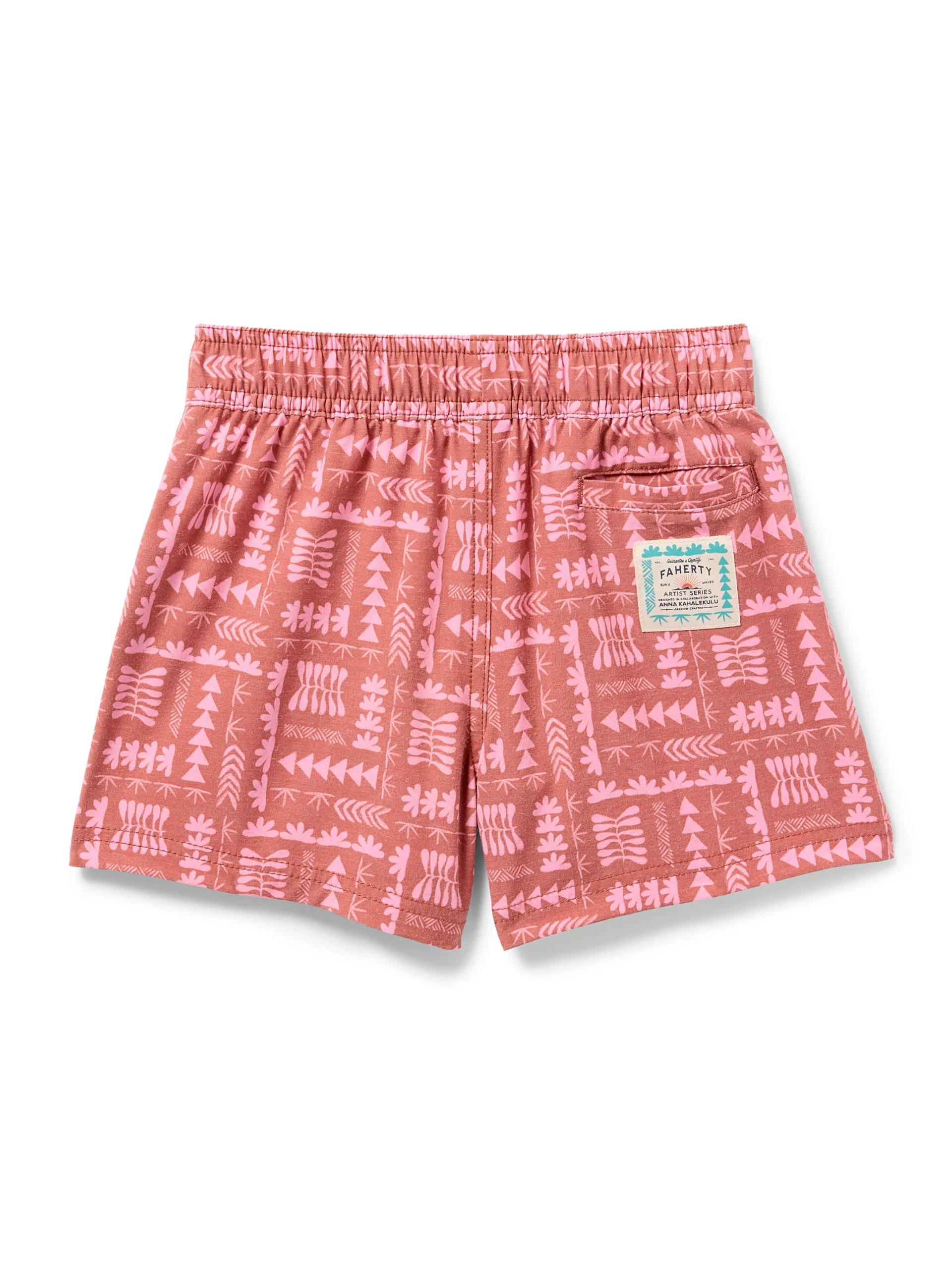 Kids^Faherty Brand Anna Kahalekulu Kids Beacon Trunk - Red Naupaka Block