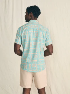 Shirts^Faherty Brand Anna Kahalekulu Short-Sleeve Breeze Shirt - Teal Naupaka