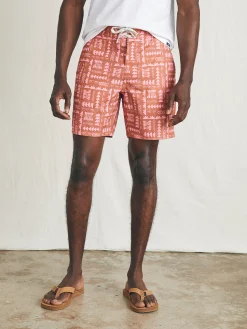 Swim^Faherty Brand Anna Kahalekulu Sunwashed Boardshort - Red Naupaka