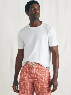 Swim^Faherty Brand Anna Kahalekulu Sunwashed Boardshort - Red Naupaka