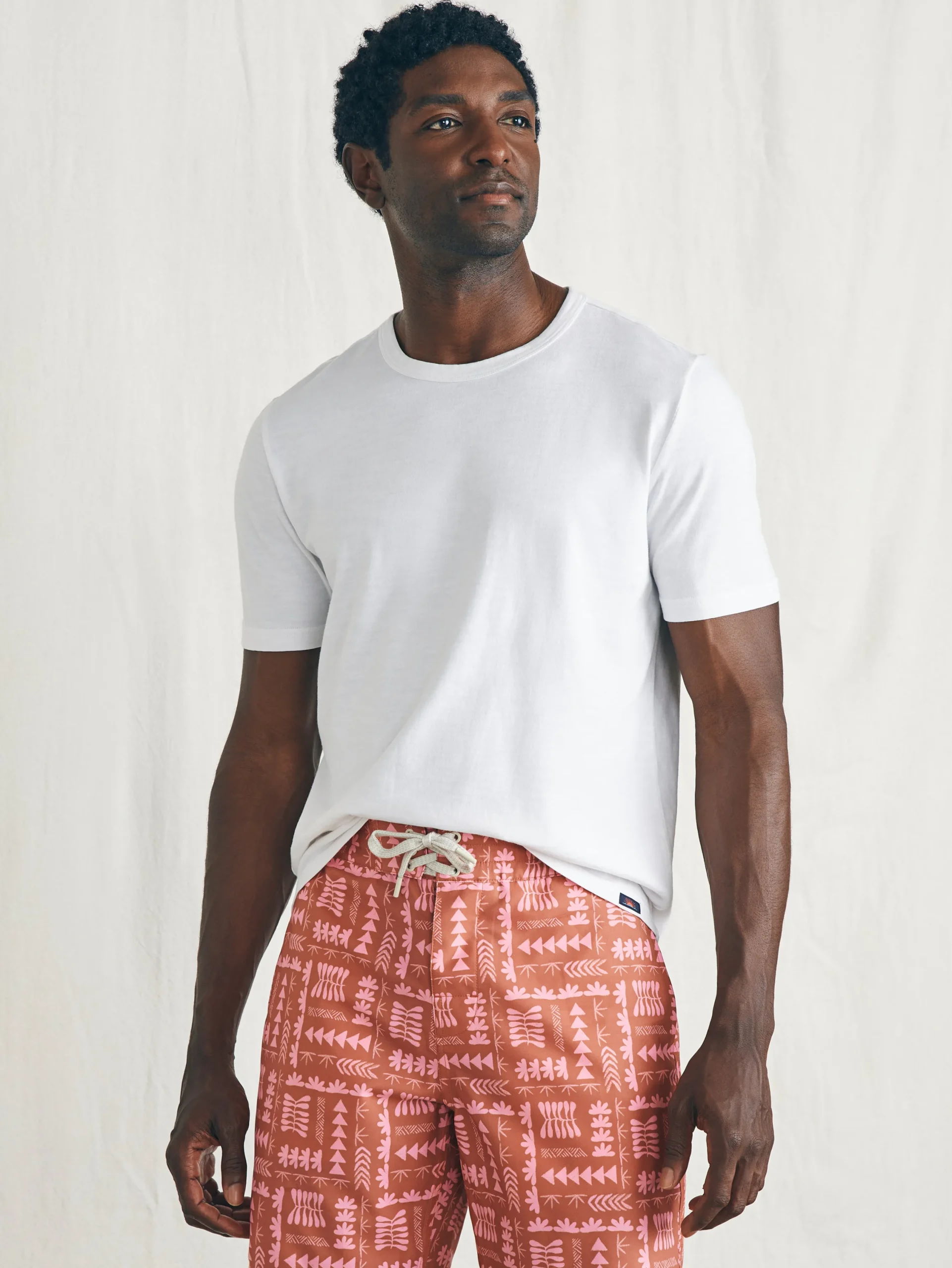 Swim^Faherty Brand Anna Kahalekulu Sunwashed Boardshort - Red Naupaka