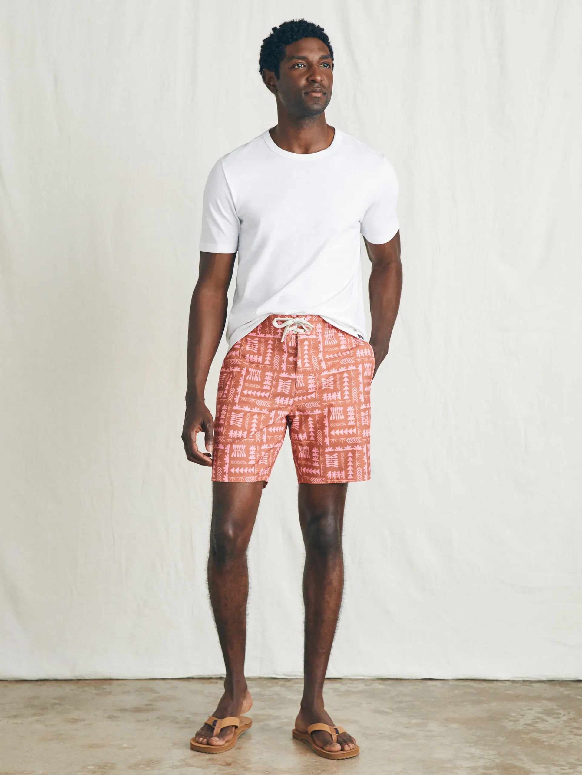 Swim^Faherty Brand Anna Kahalekulu Sunwashed Boardshort - Red Naupaka