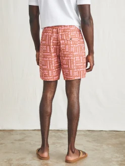 Swim^Faherty Brand Anna Kahalekulu Sunwashed Boardshort - Red Naupaka