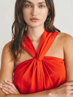 Shirts & Tops^Faherty Brand Bay Twist Top - Poppy Red