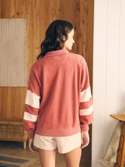 Hoodies & Sweatshirts^Faherty Brand Beach Fleece Quarter Zip - Kelly Pink Multi