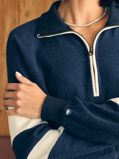 Hoodies & Sweatshirts^Faherty Brand Beach Fleece Quarter Zip - Navy Multi