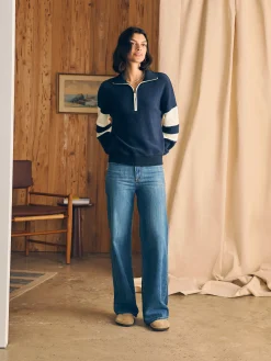 Hoodies & Sweatshirts^Faherty Brand Beach Fleece Quarter Zip - Navy Multi