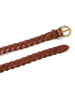 Belts^Faherty Brand Braided Leather Belt - Brown