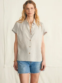 Shirts & Tops^Faherty Brand Breeze Shirt - Tan Petite Stripe