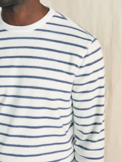 Hoodies & Sweatshirts^Faherty Brand Cabana Towel Terry Crewneck - Stormy Sky Breton Stripe