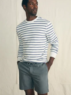 Hoodies & Sweatshirts^Faherty Brand Cabana Towel Terry Crewneck - Stormy Sky Breton Stripe