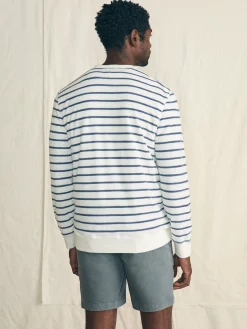 Hoodies & Sweatshirts^Faherty Brand Cabana Towel Terry Crewneck - Stormy Sky Breton Stripe