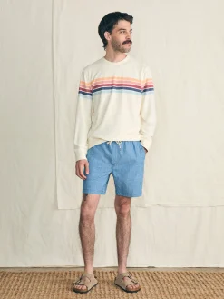 Hoodies & Sweatshirts^Faherty Brand Cabana Towel Terry Crewneck - Seacoast Skyline Stripe