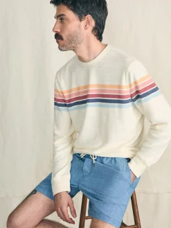 Hoodies & Sweatshirts^Faherty Brand Cabana Towel Terry Crewneck - Seacoast Skyline Stripe