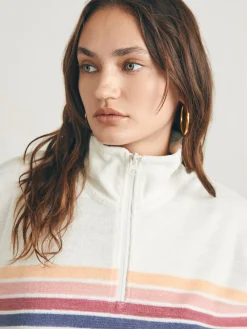 Hoodies & Sweatshirts^Faherty Brand Cabana Towel Terry Quarter Zip - Seacoast Skyline Stripe