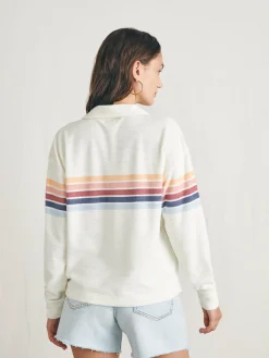 Hoodies & Sweatshirts^Faherty Brand Cabana Towel Terry Quarter Zip - Seacoast Skyline Stripe