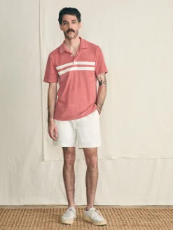 Polo Shirts^Faherty Brand Cabana Towel Terry Surf Stripe Polo Shirt - Faded Flag