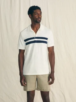 Polo Shirts^Faherty Brand Cabana Towel Terry Surf Stripe Polo Shirt - Ivory Storm