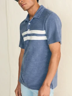 Polo Shirts^Faherty Brand Cabana Towel Terry Surf Stripe Polo Shirt - Stormy Sky