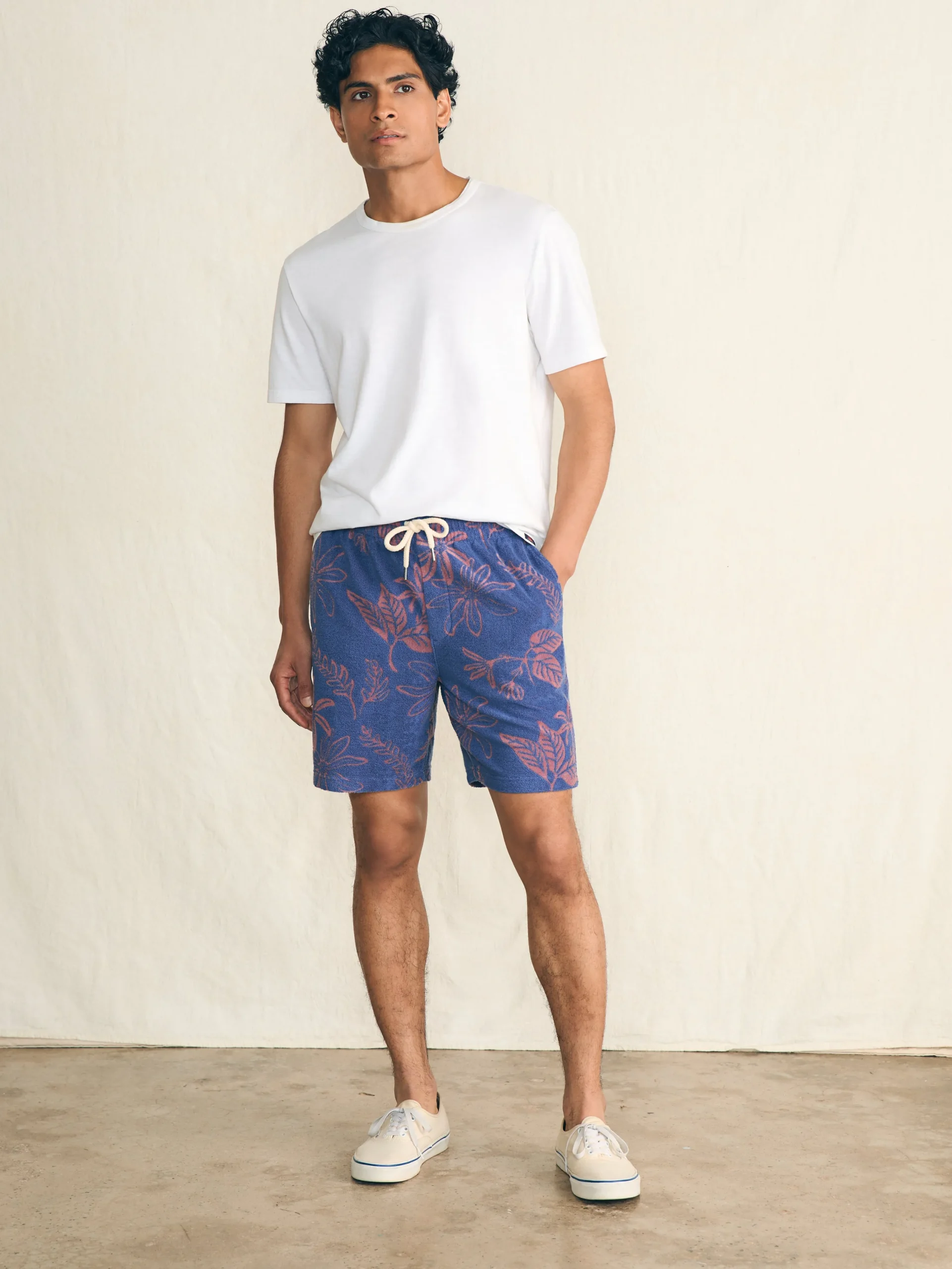 Shorts^Faherty Brand Cabana Towel Terry Sweatshort - Twilight Coral Floral
