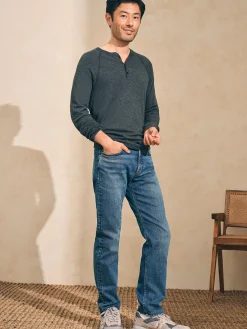 T-Shirts & Henleys^Faherty Brand Cloud Cotton Long-Sleeve Henley (Tall) - Charcoal Heather
