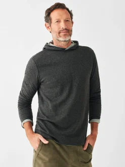 Hoodies & Sweatshirts^Faherty Brand Cloud Cotton Reversible Hoodie - Charcoal Heather Light Grey Heather