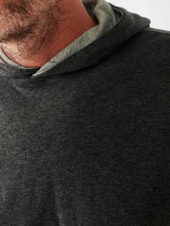 Hoodies & Sweatshirts^Faherty Brand Cloud Cotton Reversible Hoodie - Charcoal Heather Light Grey Heather