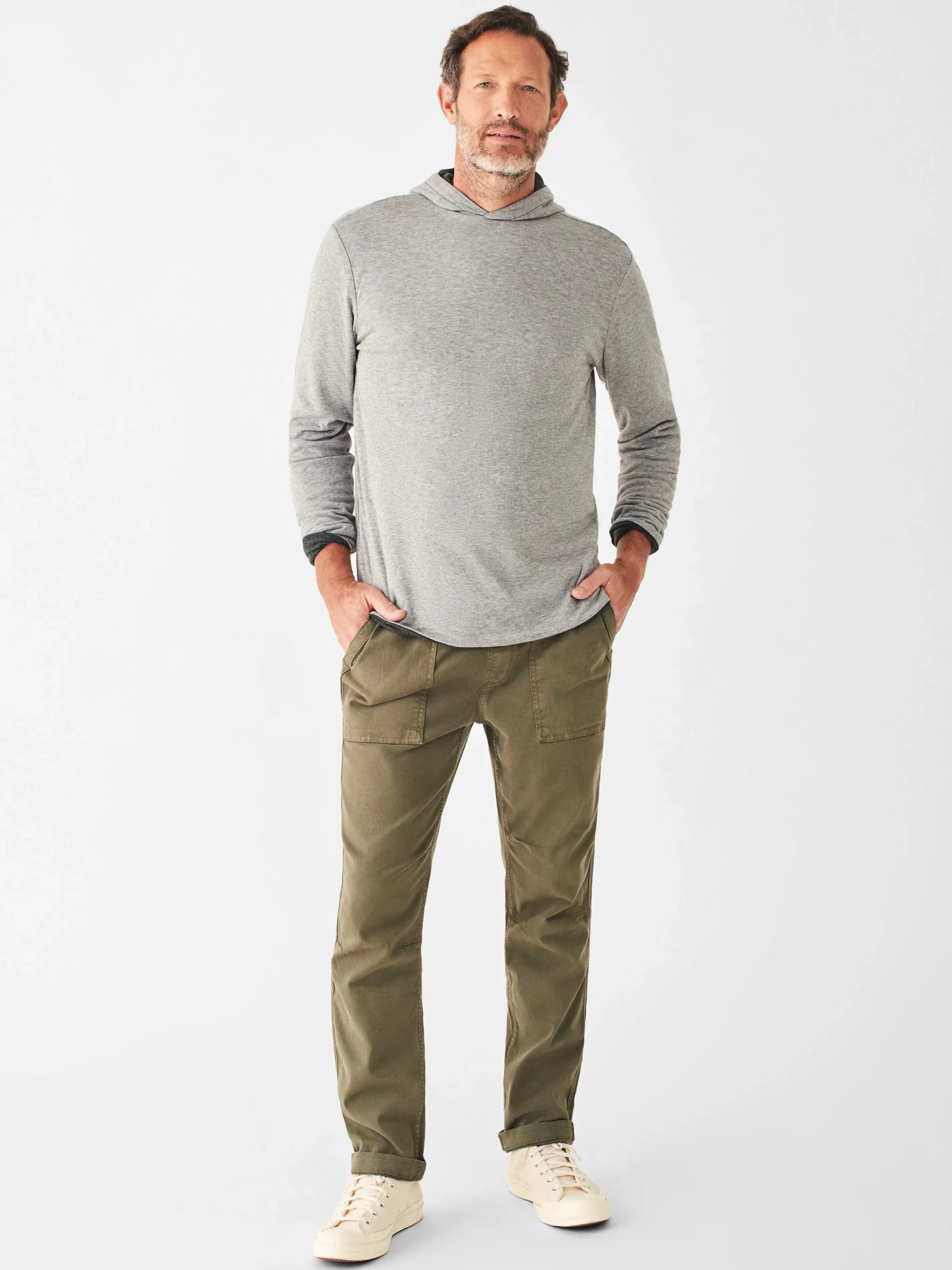 Hoodies & Sweatshirts^Faherty Brand Cloud Cotton Reversible Hoodie - Charcoal Heather Light Grey Heather