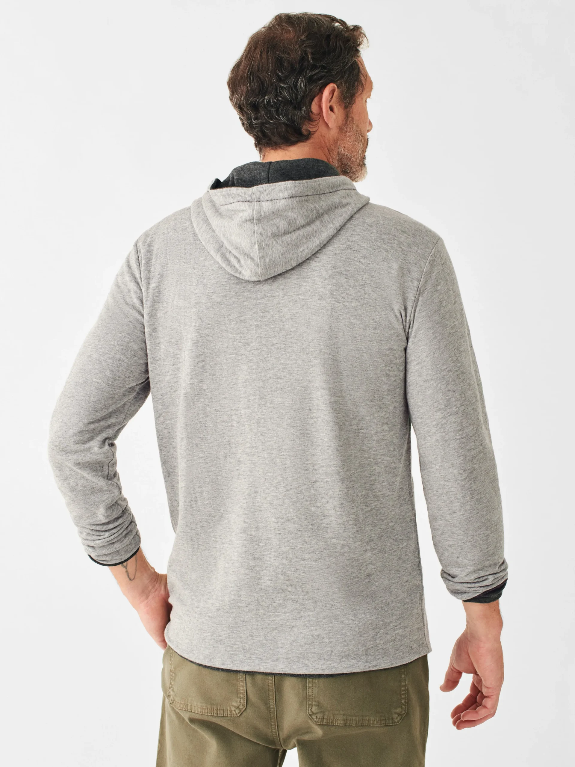 Hoodies & Sweatshirts^Faherty Brand Cloud Cotton Reversible Hoodie - Charcoal Heather Light Grey Heather