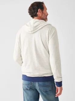 Hoodies & Sweatshirts^Faherty Brand Cloud Cotton Reversible Zip Hoodie - Navy Heather Ivory Heather