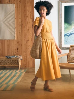 Dresses^Faherty Brand Coast To Coast Midi Dress - Honey Mustard