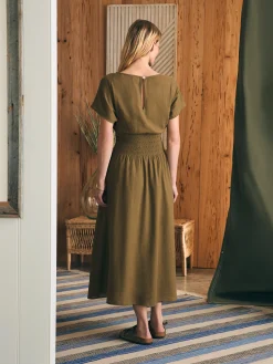Dresses^Faherty Brand Coast To Coast Midi Dress - Military Olive