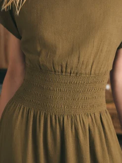 Dresses^Faherty Brand Coast To Coast Midi Dress - Military Olive