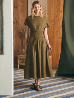 Dresses^Faherty Brand Coast To Coast Midi Dress - Military Olive