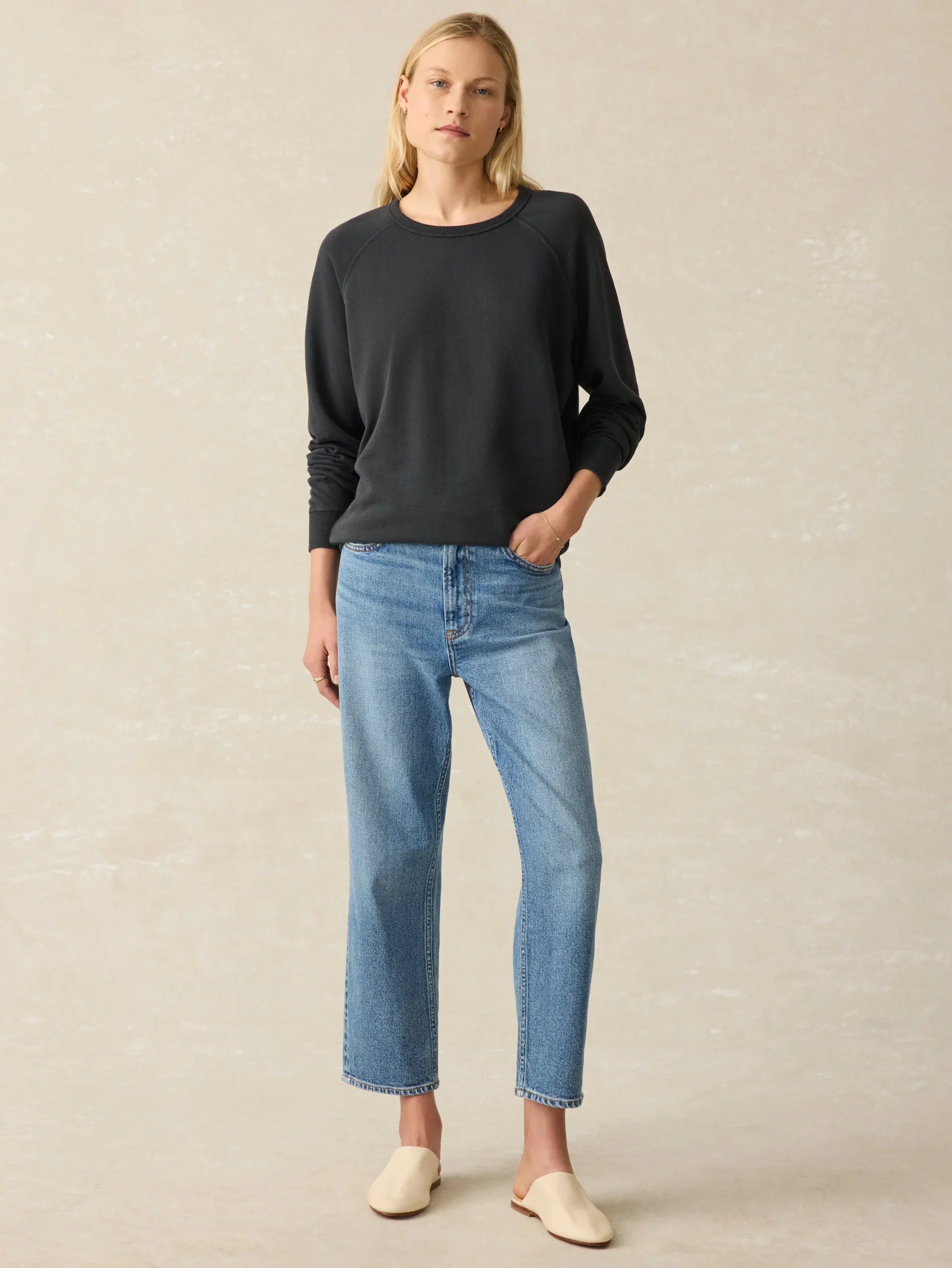 Hoodies & Sweatshirts^Faherty Brand Coastal Cloud Crew - Washed Black