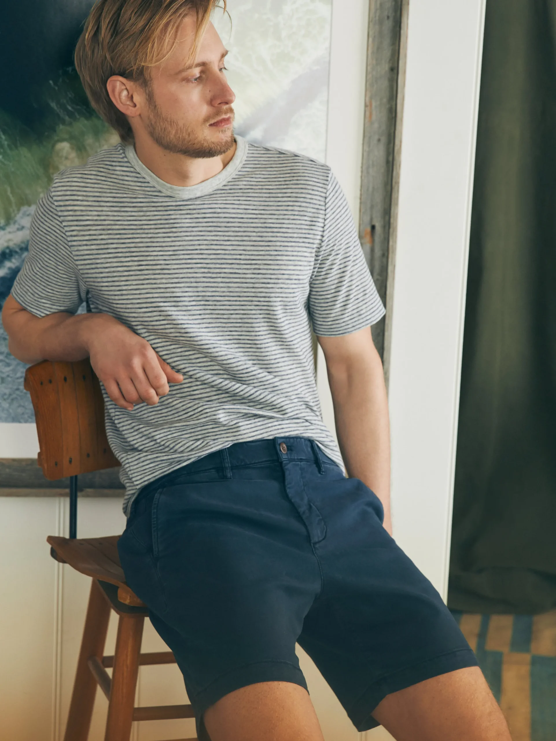 Shorts^Faherty Brand Coastline Stretch Chino Short (8" Inseam) - Blue Nights