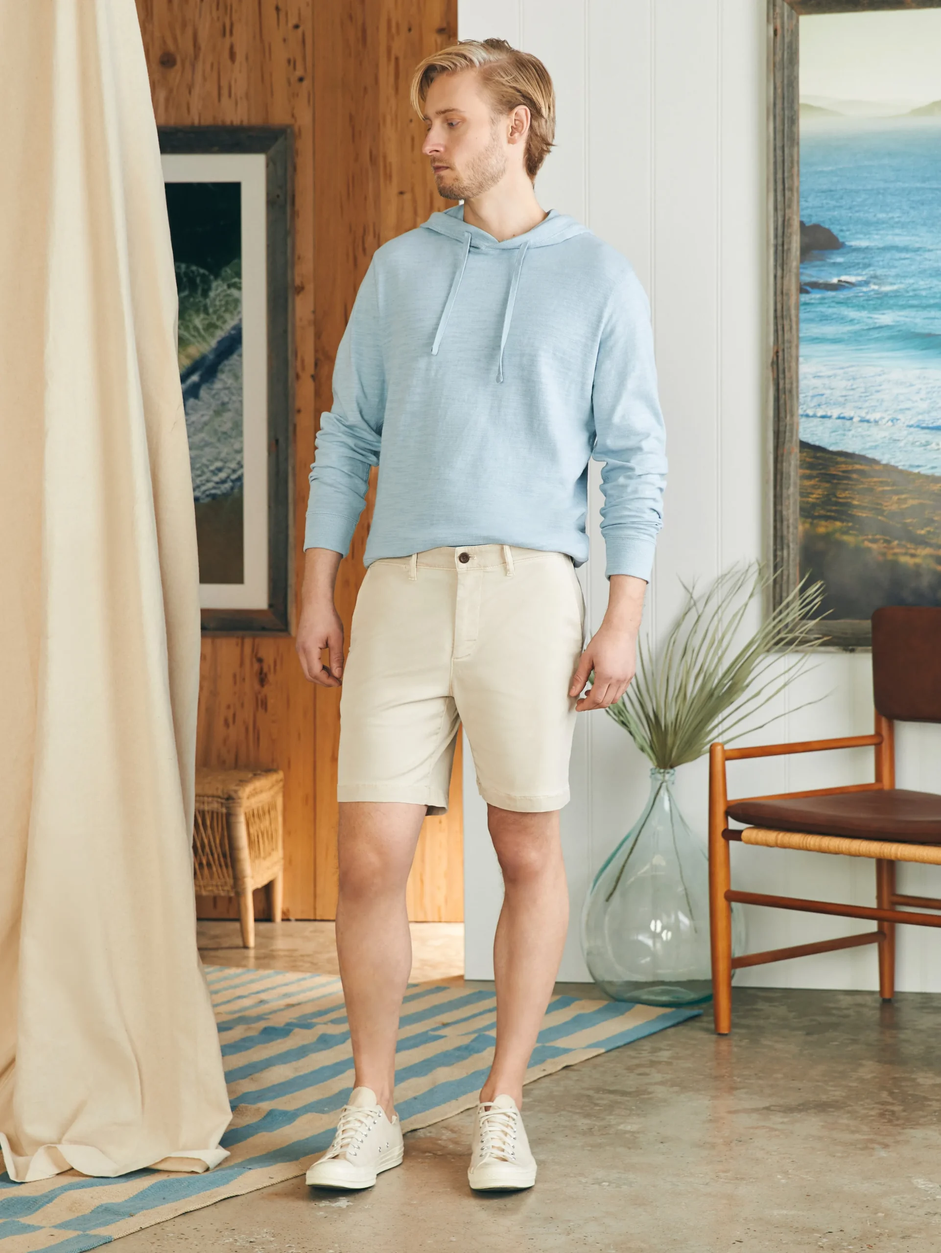 Shorts^Faherty Brand Coastline Stretch Chino Short (8" Inseam) - Stone