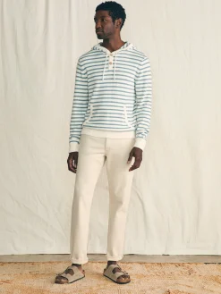 Sweaters|Hoodies & Sweatshirts^Faherty Brand Cove Sweater Hoodie - Ivory Chambray Stripe