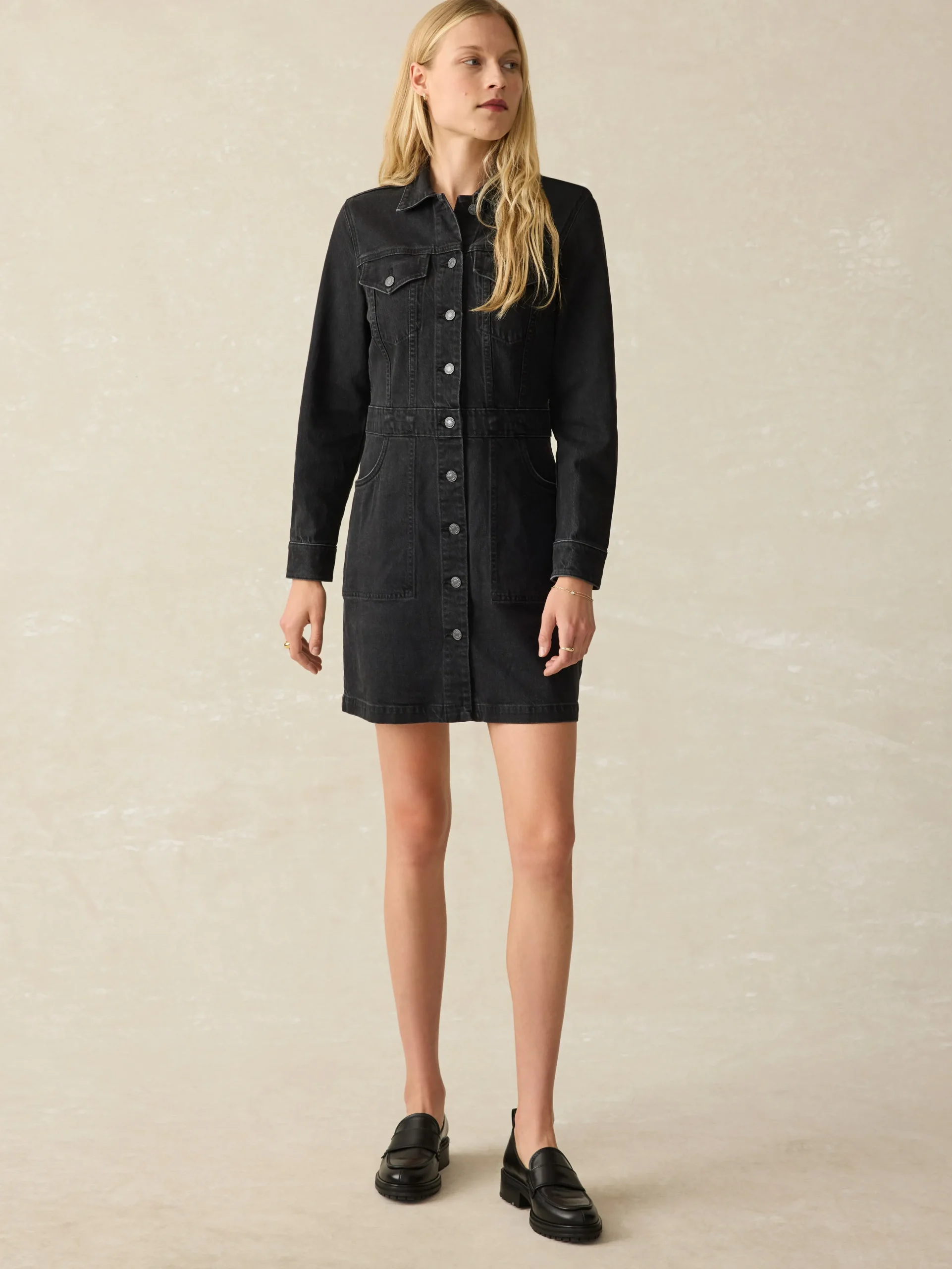 Dresses^Faherty Brand Denim Michelle Dress - Vintage Black Wash