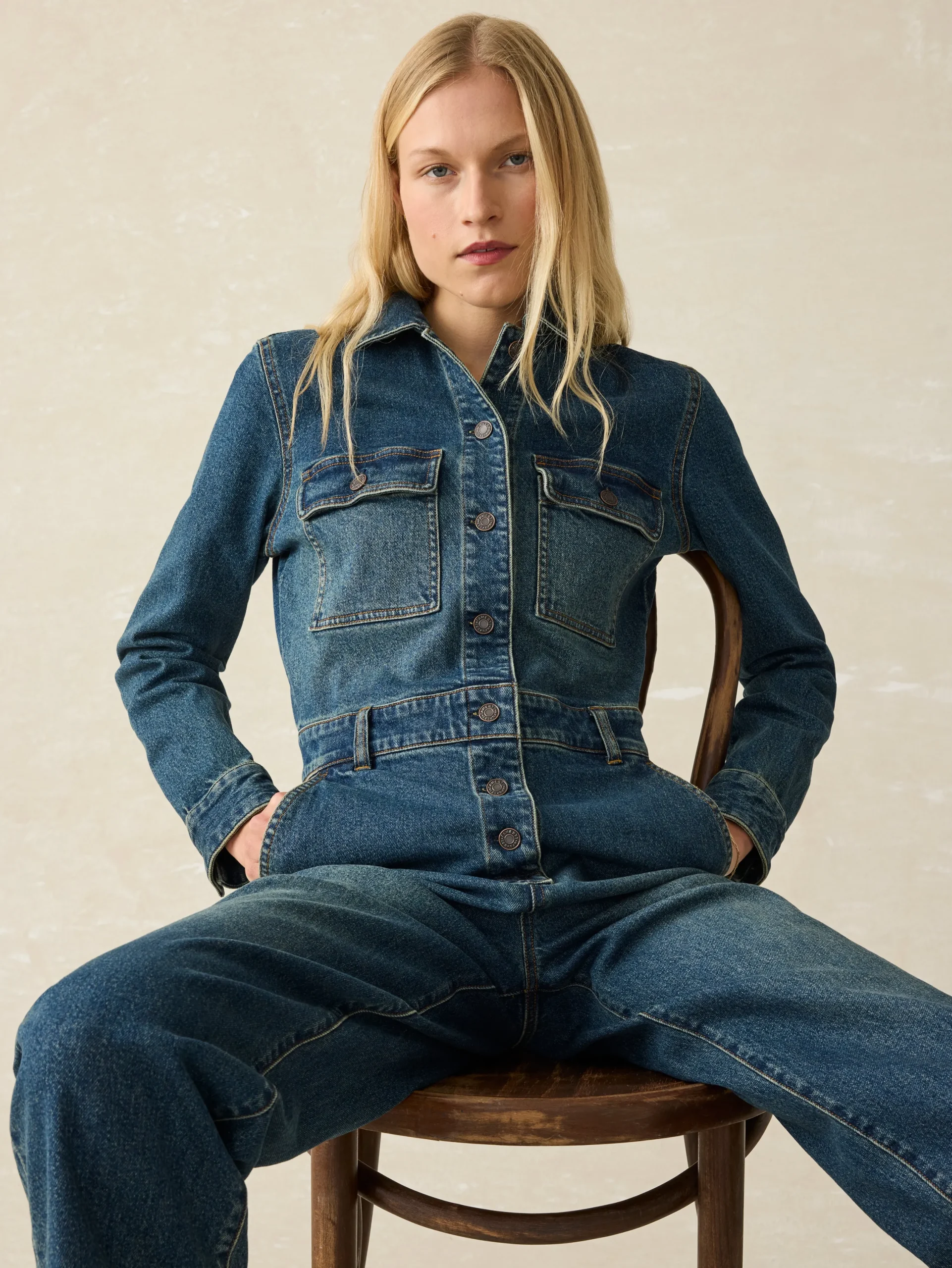 Dresses^Faherty Brand Denim Michelle Jumpsuit - Night Lagoon Wash