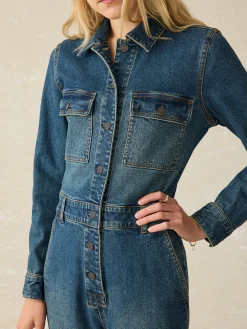 Dresses^Faherty Brand Denim Michelle Jumpsuit - Night Lagoon Wash