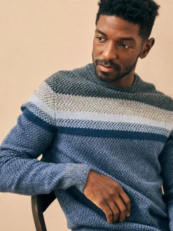 Sweaters^Faherty Brand Donegal Ombre Crew - Navy Storm Ombre