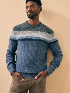 Sweaters^Faherty Brand Donegal Ombre Crew - Navy Storm Ombre