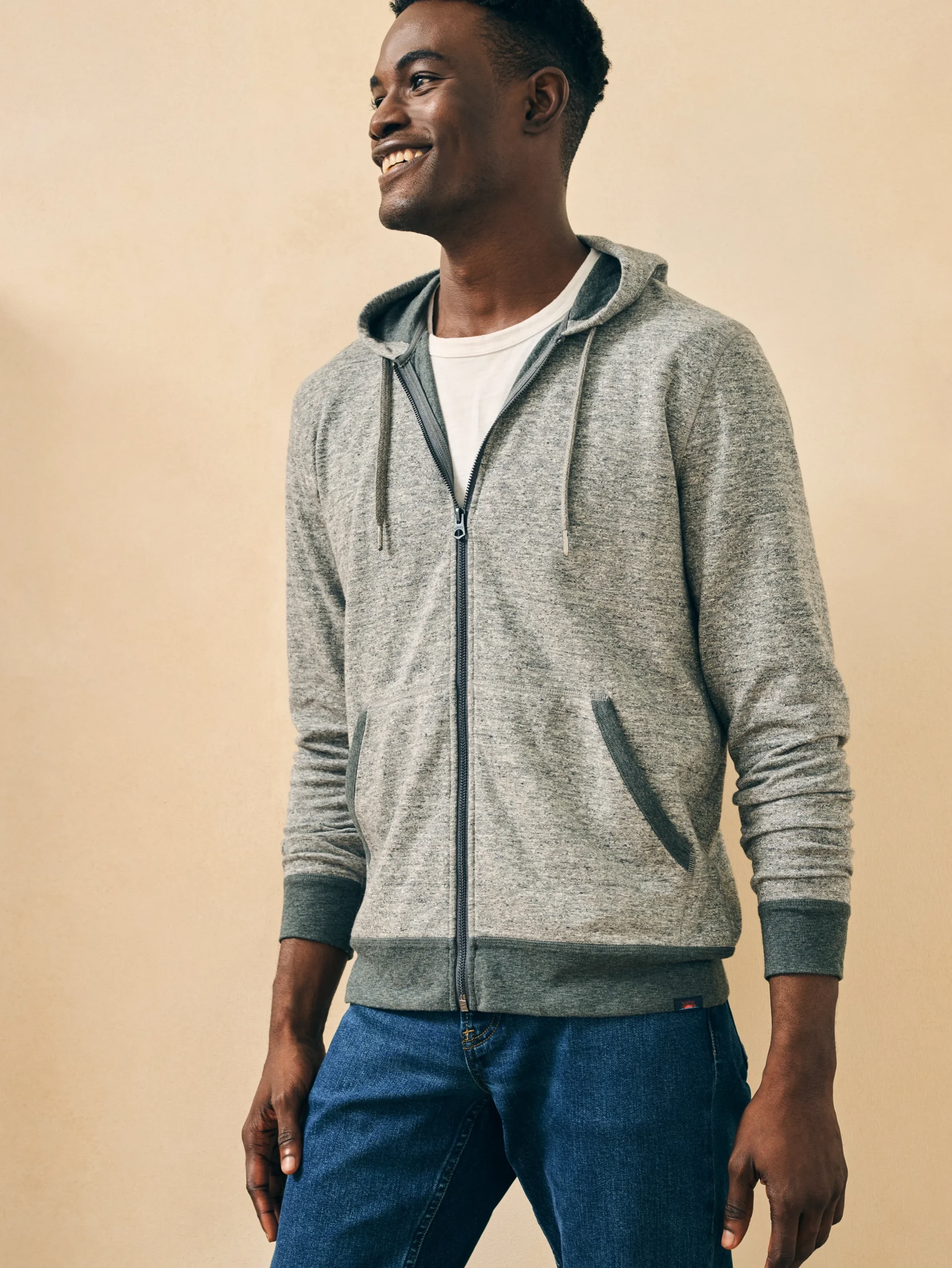 Hoodies & Sweatshirts^Faherty Brand Double Knit Zip Hoodie - Light Carbon Heather
