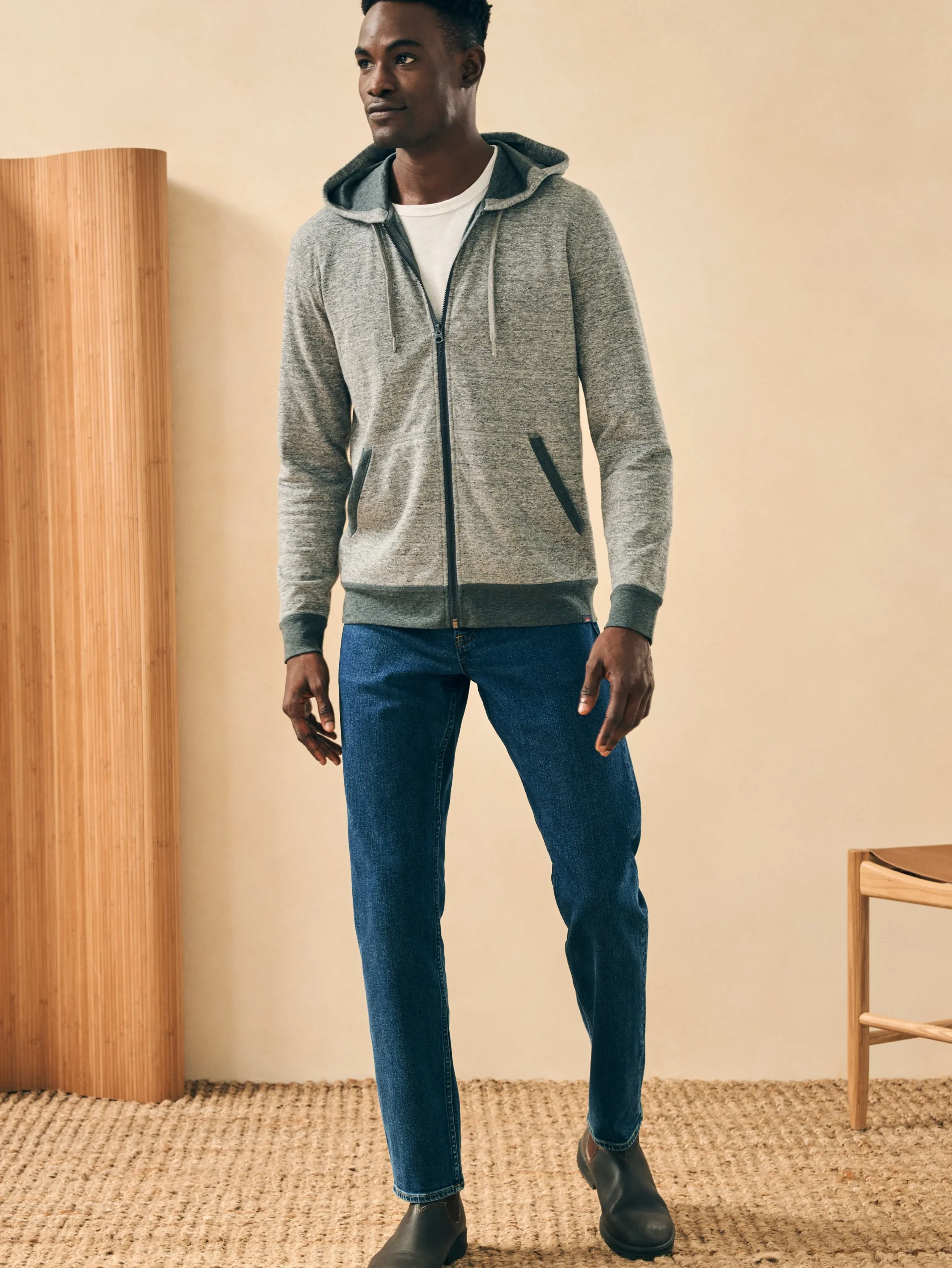 Hoodies & Sweatshirts^Faherty Brand Double Knit Zip Hoodie - Light Carbon Heather