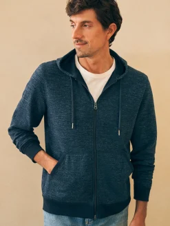 Hoodies & Sweatshirts^Faherty Brand Double Knit Zip Hoodie - Varsity Navy Heather