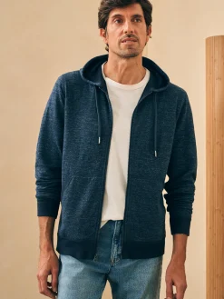 Hoodies & Sweatshirts^Faherty Brand Double Knit Zip Hoodie - Varsity Navy Heather