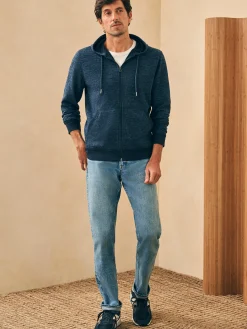 Hoodies & Sweatshirts^Faherty Brand Double Knit Zip Hoodie - Varsity Navy Heather